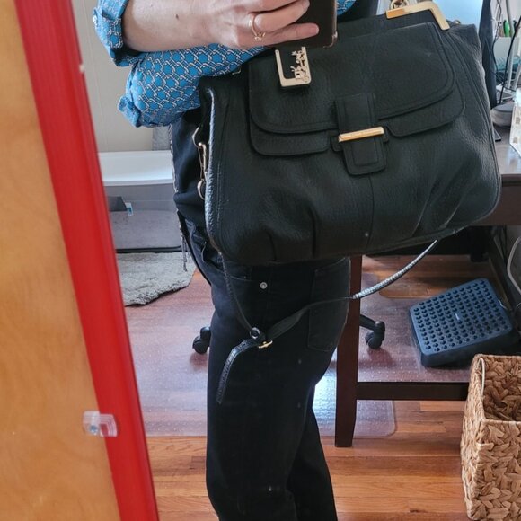 Coach Madison Pinnacle Pebbled Leather Lily Satchel | Legacy Collection | Black - Picture 5 of 10